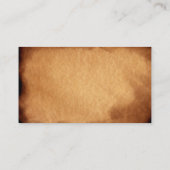 Carte De Visite Enseignant vintage Vieux papier Texture (Dos)
