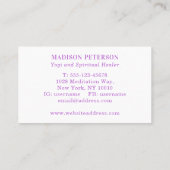 Carte De Visite Enseignant Yoga Enseignant Enseignant Spirituel En (Dos)