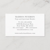 Carte De Visite Enseignant Yoga Enseignant Enseignant Spirituel En (Dos)