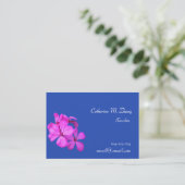 Carte De Visite enseignante, fleurs roses (Debout devant)