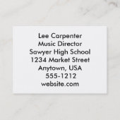 Carte De Visite Enseignants en musique (Dos)