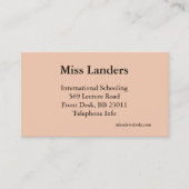 Carte De Visite Enseignants uniques (Devant)