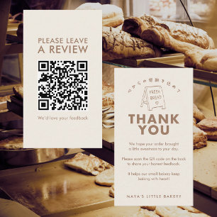 Carte De Visite Enseigne de boulangerie dessinée à la main Code QR