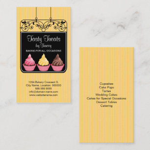 Carte De Visite Enseigne de magasin de pâtisserie de Cupcake