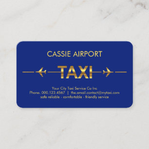 Carte De Visite Enseigne de piste d'avion de taxi en or