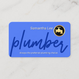 Carte De Visite Enseigne de plombier en couche bleue