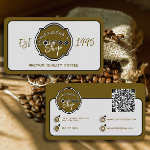 Carte De Visite Enseigne de salon de café professionnelle avec log