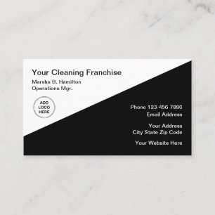 Carte De Visite Enseigne de service de nettoyage en franchise