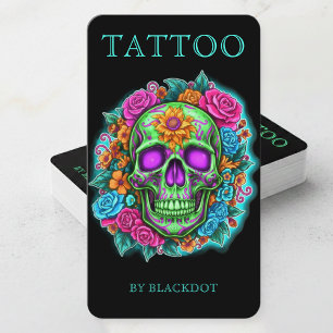 Carte De Visite Enseigne de studio de tatouage pour tatoueurs prof