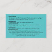 Carte De Visite Enseignement du blanchiment des dents (Dos)