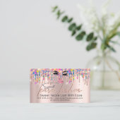 Carte De Visite Enseignement postérieur Lash Rose Drips Logo Lips (Debout devant)