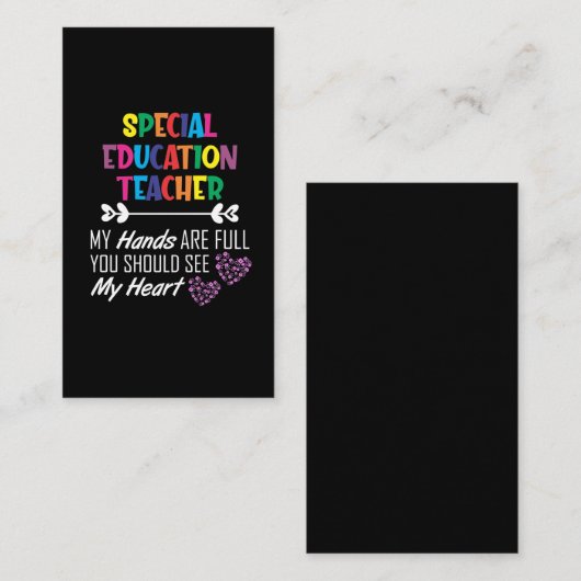 Carte De Visite Enseignement spécial Enseignant Enseignement (Devant / Derrière)