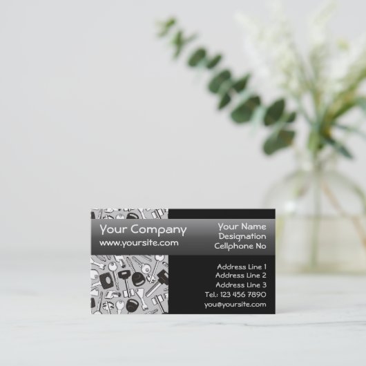 Carte De Visite Ensemble de clés Arrière - plan (Debout devant)