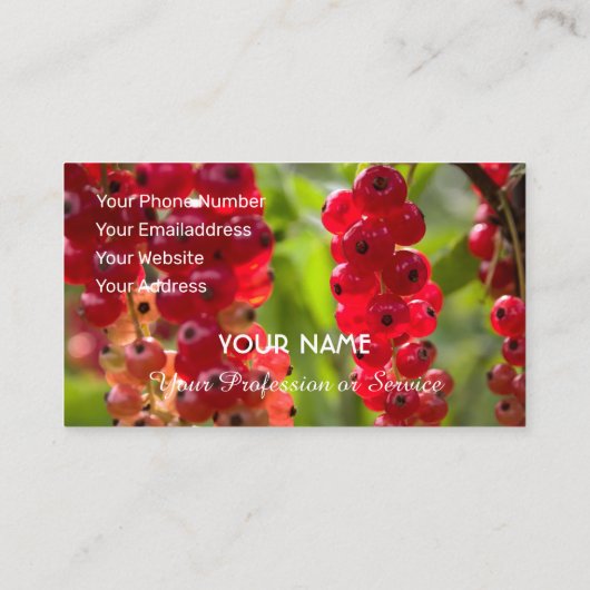 Carte De Visite Ensemble de curry rouge fruité mûr pour fermiers (Dos)