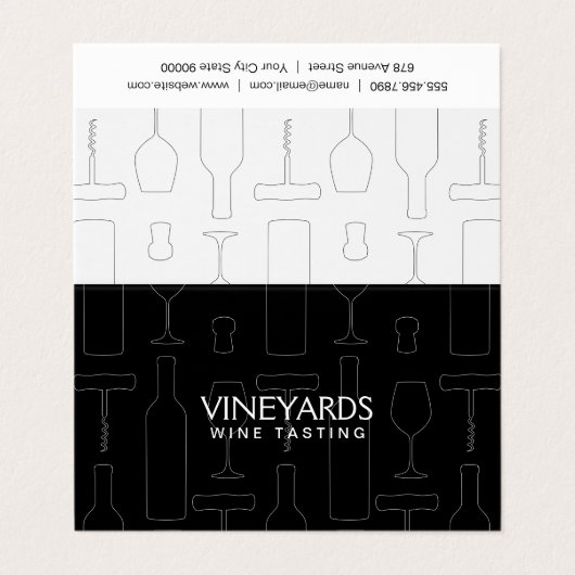 Carte De Visite Ensemble de vins (Extérieur déplié)