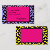 Carte De Visite Ensemble génial de guépard de zèbre de roses (Devant / Derrière)