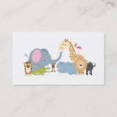 Carte De Visite ensemble mignon d'animal de safari de jungle de (Dos)