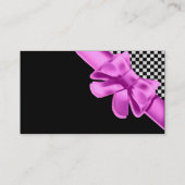 Carte De Visite Ensemble noir et blanc d'arc de rose de damier (Dos)