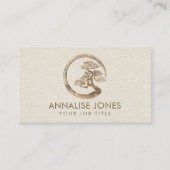 Carte De Visite Enso Zen Circle et Bonsai Tree Pastel Gold (Devant)