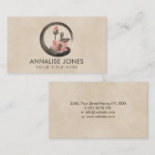 Carte De Visite Enso Zen Circle et Lotus (Devant / Derrière)