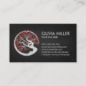 Carte De Visite Enso Zen Circle Sakura Tree - Fleur de cerisier ro (Devant)