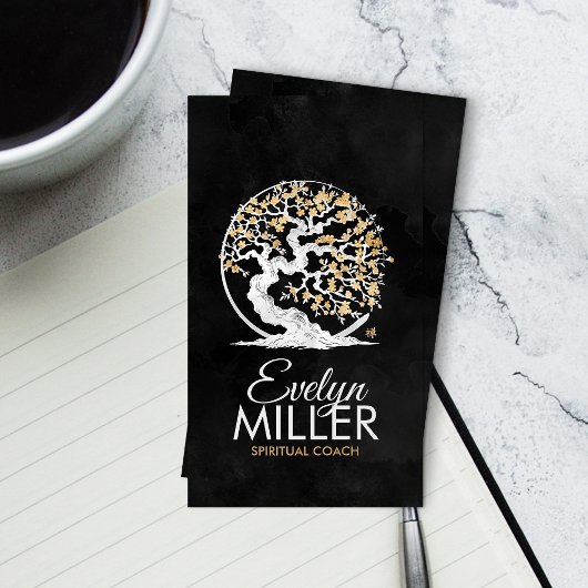 Carte De Visite Enso Zen Circle Sakura Tree - Golden Blossom