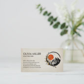 Carte De Visite Enso Zen Circle Sakura Tree Golden Cherry Blossom (Debout devant)