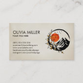 Carte De Visite Enso Zen Circle Sakura Tree Golden Cherry Blossom (Devant)