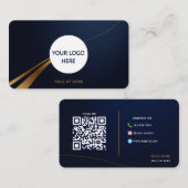 Carte De Visite Entièrement personnalisable Deep Blue & Gold (Devant / Derrière)