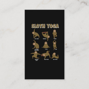 Carte De Visite Entraînement amusant de yoga Sloth Stretch Lazy Yo