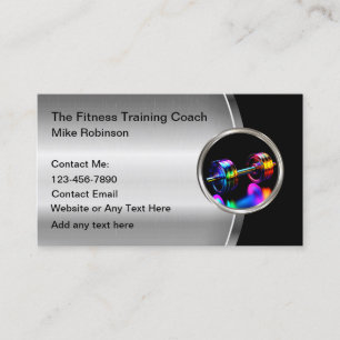 Carte De Visite Entraînement cool Fitness Entraîneur Metallic Barb