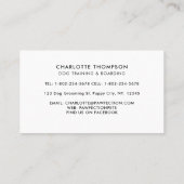 Carte De Visite Entraînement de chien Animaux de compagnie Sitter  (Dos)