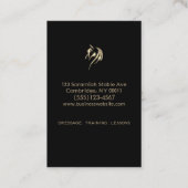 Carte De Visite Entraînement équestre de luxe noir (Dos)