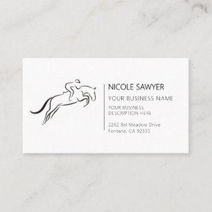 Carte De Visite Entraînement équestre équitation équine