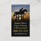 Carte De Visite Entraînement et cours d'équitation (Devant)