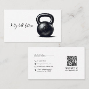 Carte De Visite Entraînement personnel avec kettlebell 