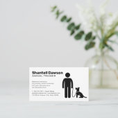 Carte De Visite Entraîneur avec chien en laisse (Debout devant)