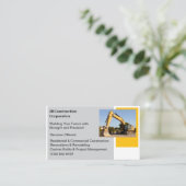 Carte De Visite Entraîneur blanc Bulldozer de construction jaune (Debout devant)