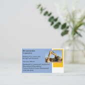 Carte De Visite Entraîneur blanc Bulldozer de construction jaune (Debout devant)