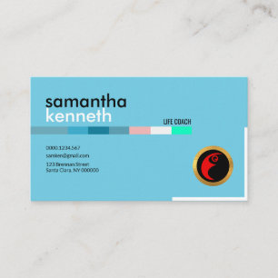 Carte De Visite Entraîneur bleu de la vie d'entraîneur d'élégance