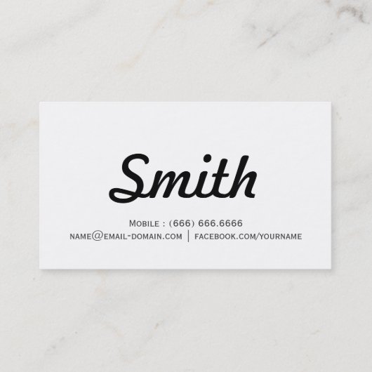 Carte De Visite Entraîneur - Concise simple minimale (Dos)