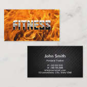 Carte De Visite Entraîneur créatif Flamme Metal Fitness (Devant / Derrière)