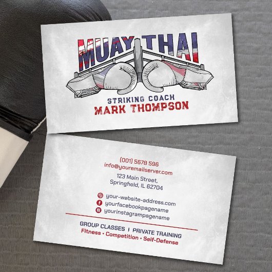 Carte De Visite Entraîneur d'attaque de Muay Thai -