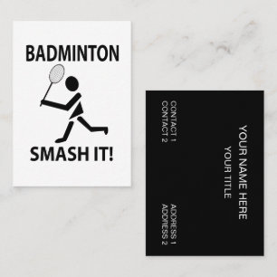 Carte De Visite Entraîneur de badminton Smash It Sports Badminton