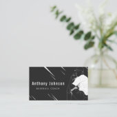 Carte De Visite Entraîneur de baseball de style moderne Noir & Bla (Debout devant)