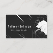 Carte De Visite Entraîneur de baseball de style moderne Noir & Bla (Devant)