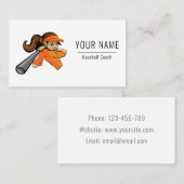 Carte De Visite Entraîneur De Baseball Fille Femmes Mignonne Photo (Devant / Derrière)