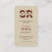 Carte De Visite Entraîneur de baseball Monogramme Initiales de bas (Dos)