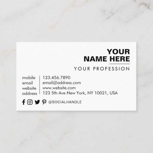 Carte De Visite entraîneur de baseball QR Code (Dos)