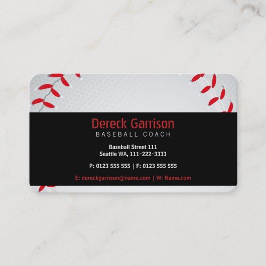 Carte De Visite Entraîneur de baseball | Sport (Devant)